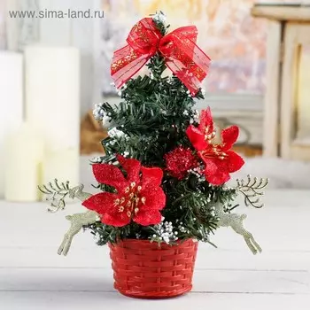 Искусственная ёлка настольная «Зимнее волшебство. Снежная», 20 см, ПВХ ветки отгибаются