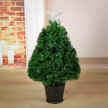 Искусственная ёлка с гирляндой Led настольная «Зимнее волшебство. Свечение», 60 см , d нижнего яруса 35 см, 55 ПВХ веток отгибаются