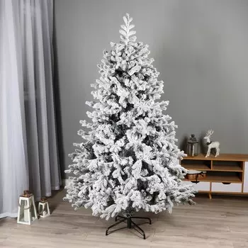 Искусственная ёлка заснеженная «ЕлкиТорг. Аляска», 210 см, d нижнего яруса 130 см, 773 смешанные шарнирные ветки