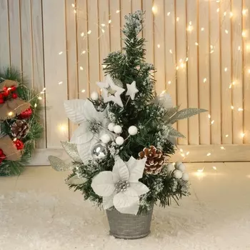 Искусственная ёлка настольная «Пуансетия белая» 3619 см