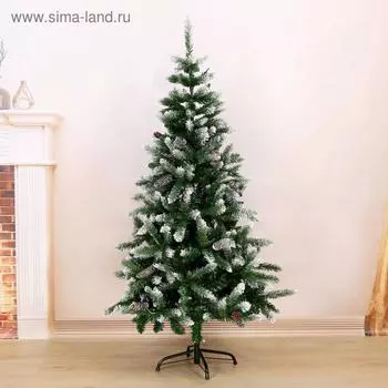 Искусственная ёлка с инеем «Зимнее волшебство. Шик», 150 см, d нижнего яруса 90 см, 448 ПВХ веток шарнирные