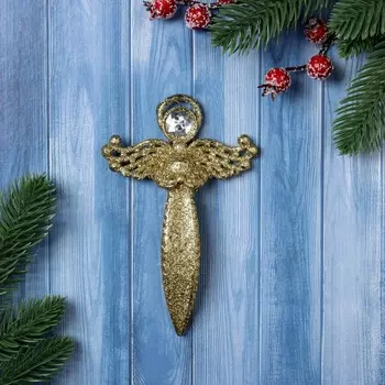 Ёлочная игрушка «Ангел блеск» 149 см, золото