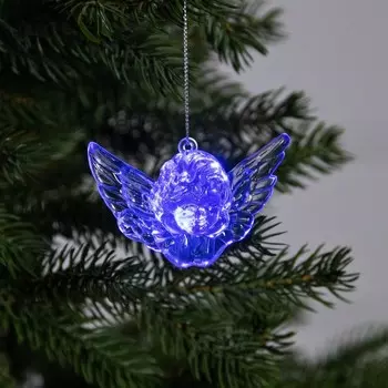 Ёлочная игрушка «Ангел», 8х5х4.5 см, 1 LED, от батареек, свечение мульти (RGB)