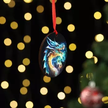 Ёлочная игрушка "Дракон голубой 2024", 6см