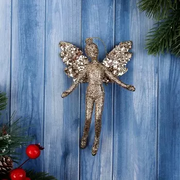 Ёлочная игрушка "Феечка блеск" 13х8 см, золото