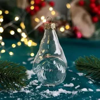 Ёлочная игрушка «Гномик» h=8.5 см, прозрачный