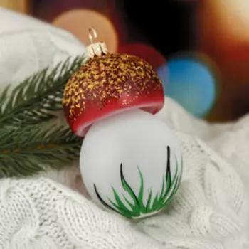 Ёлочная игрушка "Гриб-боровик" h-8,2 см, микс