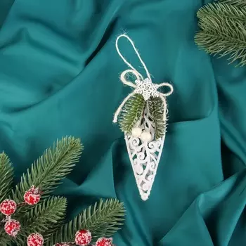 Ёлочная игрушка «Капля блеск жемчужины» 124.5 см, белый