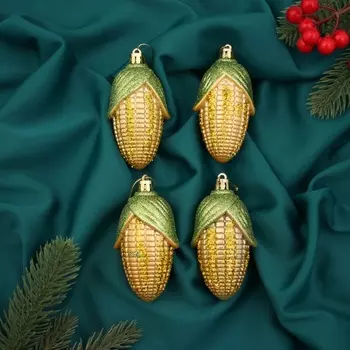 Ёлочные игрушки 4 шт. «Кукуруза» 104 см, жёлтый