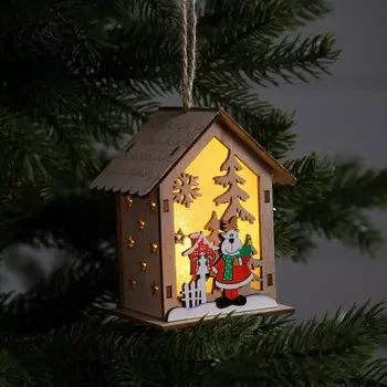 Ёлочная игрушка «Олень», 11х9.5x6.8 см, 1 LED, от батареек, свечение тёплое белое