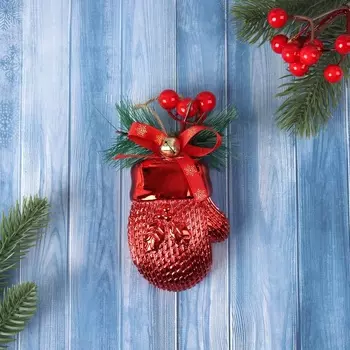Ёлочная игрушка «Рукавичка с ягодками» 126.5 см, красный