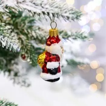 Ёлочная игрушка "Санта Клаус", 7 см, стекло