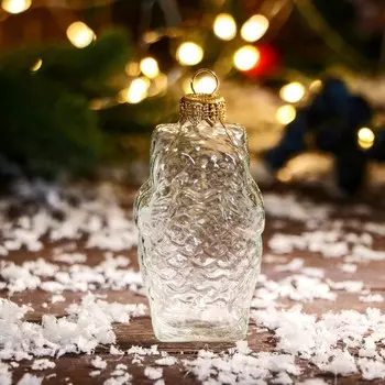 Ёлочная игрушка «Совенок» h=8 см, прозрачный