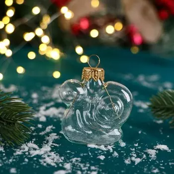 Ёлочная игрушка "Улиточка" 6 см, прозрачная