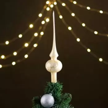 Ёлочная игрушка "Верхушка белая", 26 см, стекло