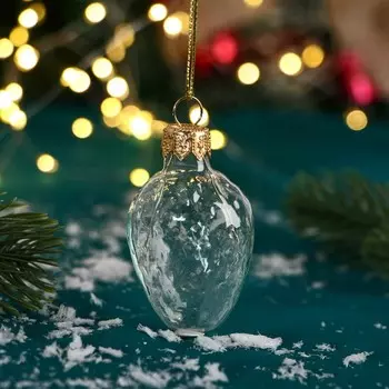 Ёлочная игрушка «Земляничка» h=6 см, прозрачная