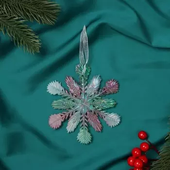 Ёлочная игрушка «Зимнее волшебство. Снежинка пушистая», 1111 см, разноцветная