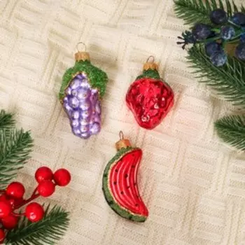 Ёлочное украшение "Фрукты" ( набор 3 шт.)