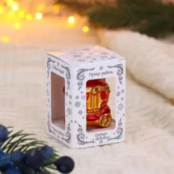 Ёлочное украшение "Карета" h- 6 см