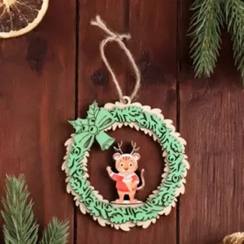 Ёлочное украшение "Тигрёнок", зелёный блеск