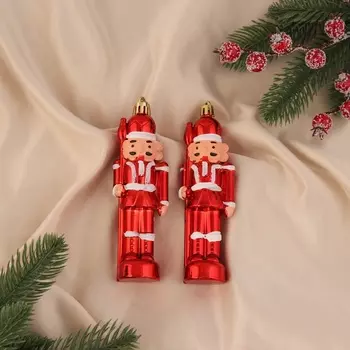 Ёлочные игрушки 2 шт. «Зимнее волшебство. Щелкунчик» пластик,143 см, бело-красный