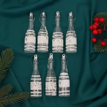 Ёлочные игрушки 6 шт. «Бутылочка» 113 см, прозрачно-белый