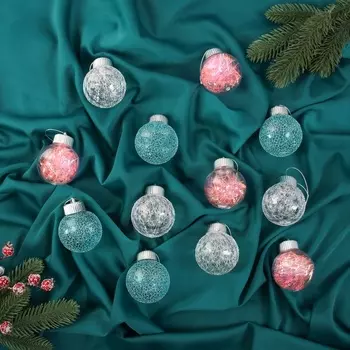 Ёлочные игрушки «Калейдоскоп» каприз, шары новогодние, d=6 см, набор 12 шт., МИКС