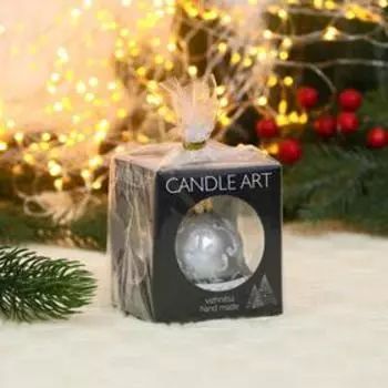 Ёлочный шар d-5 см "Узор блеск" ручная роспись, серебро