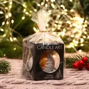 Ёлочный шар d-6 см " Снеговик и детвора " ручная роспись, золото