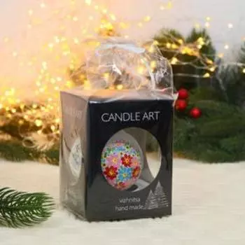 Ёлочный шар d-8 см "Цветочный хоровод" ручная роспись