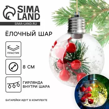Новогодний шар ёлочный «Зима подарит чудеса», на Новый год, d=8 см.