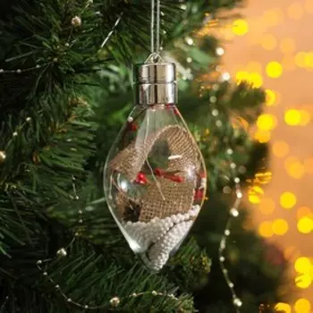 Ёлочный шар «Новый год», 5 LED, от батареек, свечение тёплое белое