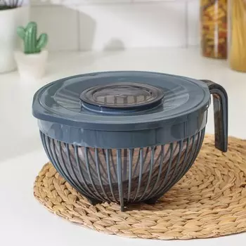 Ёмкость для МИКСера с крышкой FOLYlife, 3 л, 26.52214 см, пластик, серая