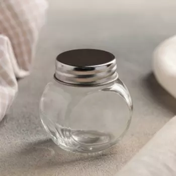 Банка для сыпучих Доляна «Мини», 70 мл, 3.75.4 см, с металлической крышкой, стекло, прозрачная