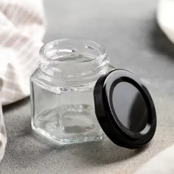 Банка для сыпучих Доляна «Идиллия», 70 мл, 5.45.3 см, с металлической крышкой, стекло, прозрачная