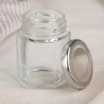 Банка стеклянная для хранения сыпучих продуктов Доляна «Идиллия», 80 мл, 5,57 см,с металлической крышкой