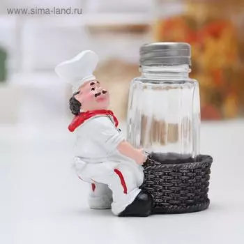 Ёмкость стеклянная для специй «Шеф повар», солонка, фигурки МИКС