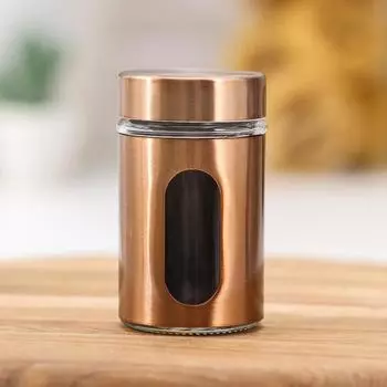 Ёмкость стеклянная для специй «Стиль», 100 мл, 4,58 см, цвет бронзовый