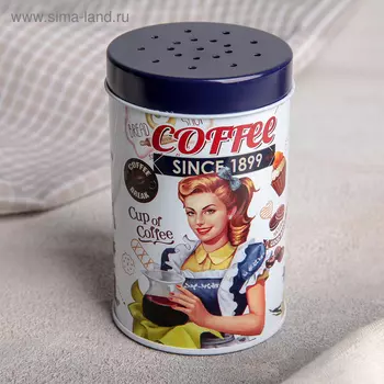 Ёмкость для сыпучих продуктов Coffee, 100 мл, 7×5,5×8 см, с отверстиями и ручкой