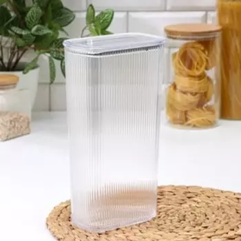 Ёмкость для сыпучих продуктов «Рим», 2,7 л, 9,1×15×27,5 см, вакуумный, цвет прозрачный