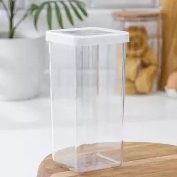 Контейнер для сыпучих продуктов IDEA «Степ», 1.4 л, 101021 см, пластик, крышка белая