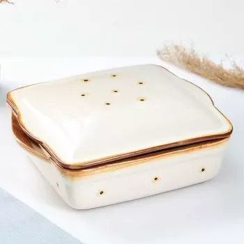 Емкость для запекания "Тетра с крышкой" 2,5л / 29х24х11,5см, карамель