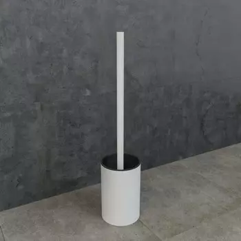 Ёрш для туалета IDDIS Petite, 80х80х370 мм, белый матовый, 02