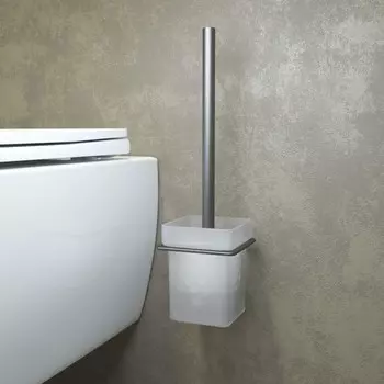 Ёрш для туалета IDDIS Slide, 103х113х336 мм, матовое стекло, цвет графит