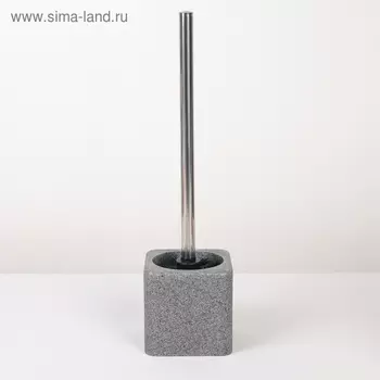 Ёрш для унитаза с подставкой «Гранит», 10×10×36 см, цвет серый