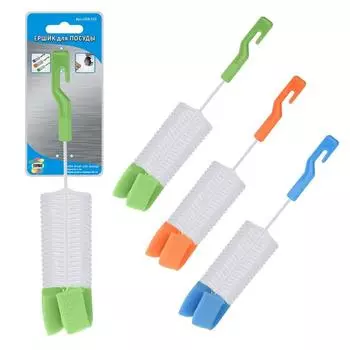 Ёршик для посуды, комбинированный, h 26, d 5 см, МИКС