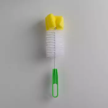 Ёршик для посуды с губкой, 21×5 см, цвет МИКС