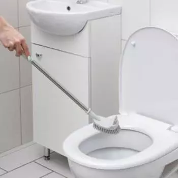 Ёршик для унитаза Доляна, силиконовый, 10558 см, серый