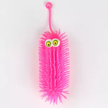 Мяч детский резиновый ёжка световой «Гусеничка», цвета МИКС , в шоубоксе