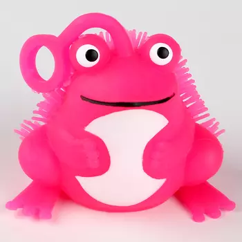 Мяч детский резиновый ёжка световой «Лягушка», цвета МИКС , в шоубоксе